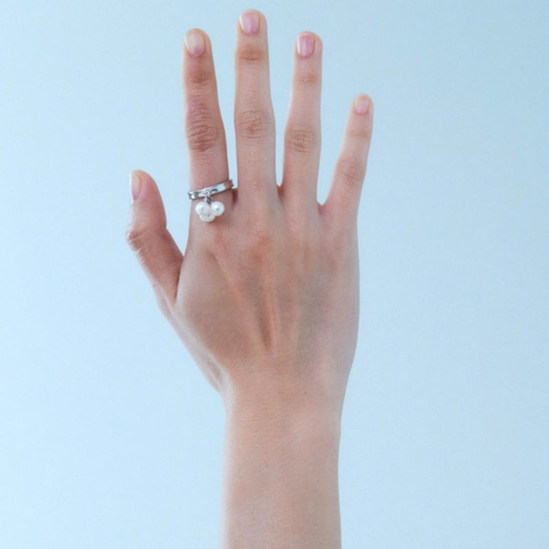 lowool Tree pearls silver ring