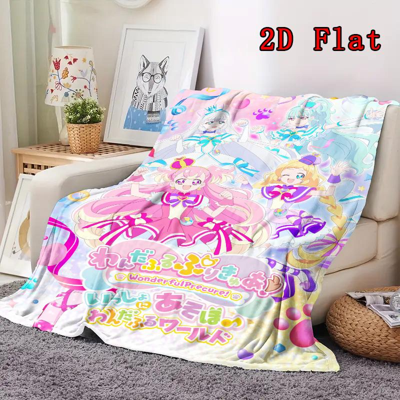Precure 2D Flat Pattern Flannel Blanket High Quality All Seasons Warmth and Comfort Perfect for Christmas Gifts.DMT0925153