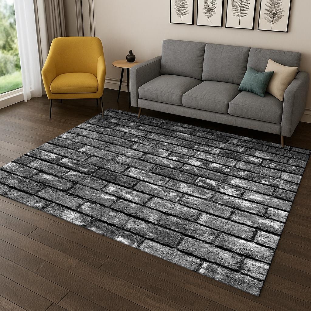 3D Brick Stone Building Wall Originality Carpet Rug for Living Room Sofa Home Bedroom Doormat Decor,Playroom Non-slip Area Rug