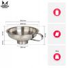 Stainless steel funnel for jars (wide stem opening) diameter 10.5 cm + handle