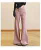 Women's Black Micro-Flare Sports Sweatpants, High-Waisted, Slimming, Flattering, Plus Velvet, Autumn/Winter 2025 Collection