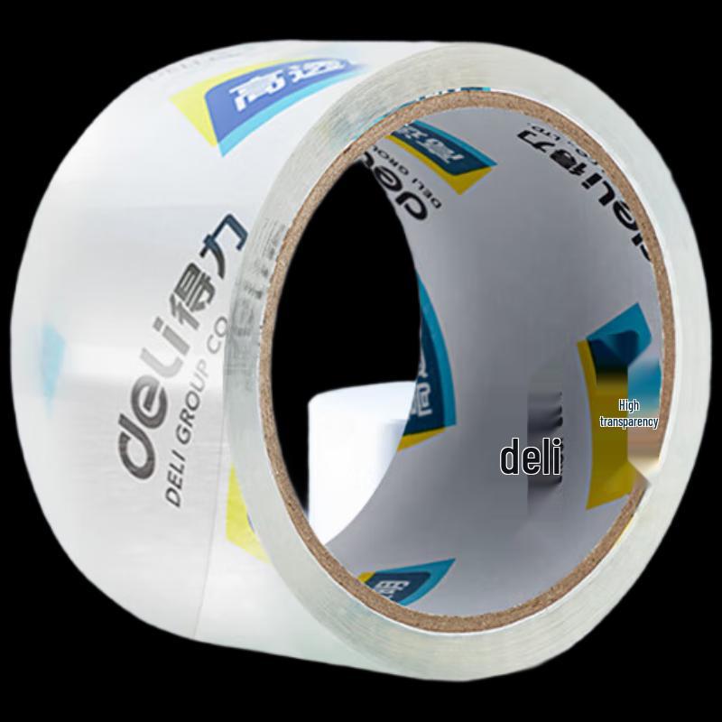 Deli 30246 Clear Packing Tape, 48mm x 40Y, 6-Roll Pack