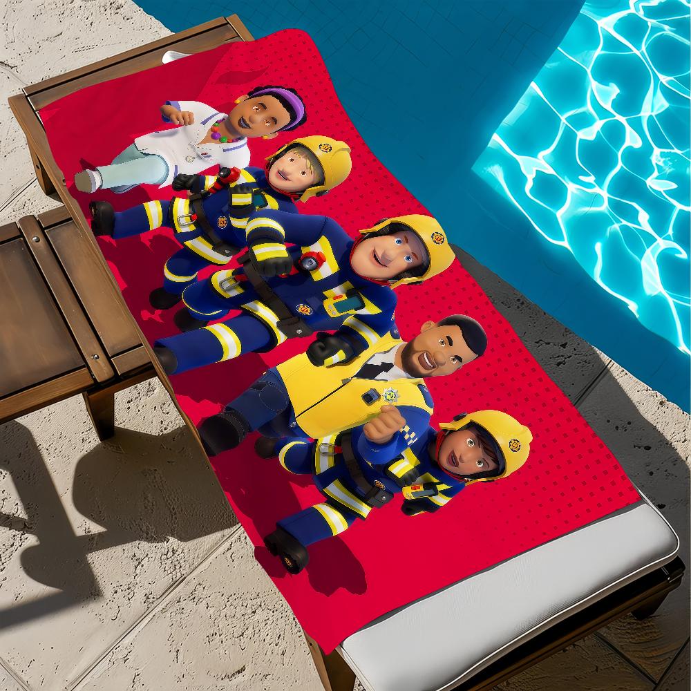 soft Beach Towels cool Trip swim art funny Pool bathing Towel Gym Spa f-F-Firemans home kid Decor Gift cartoon Holiday s-Sams