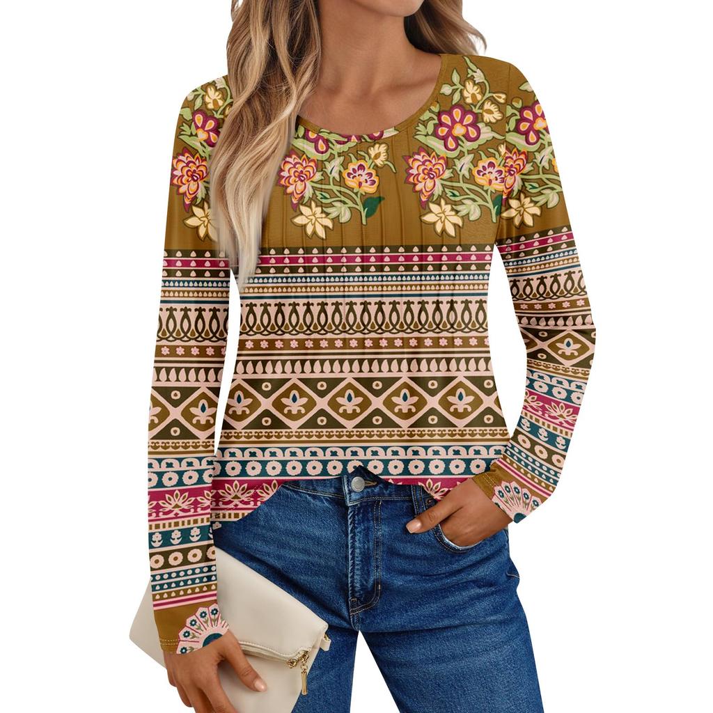 Women's Long Sleeve Shirts Graphic Tees Casual Basic Tops Pullovers