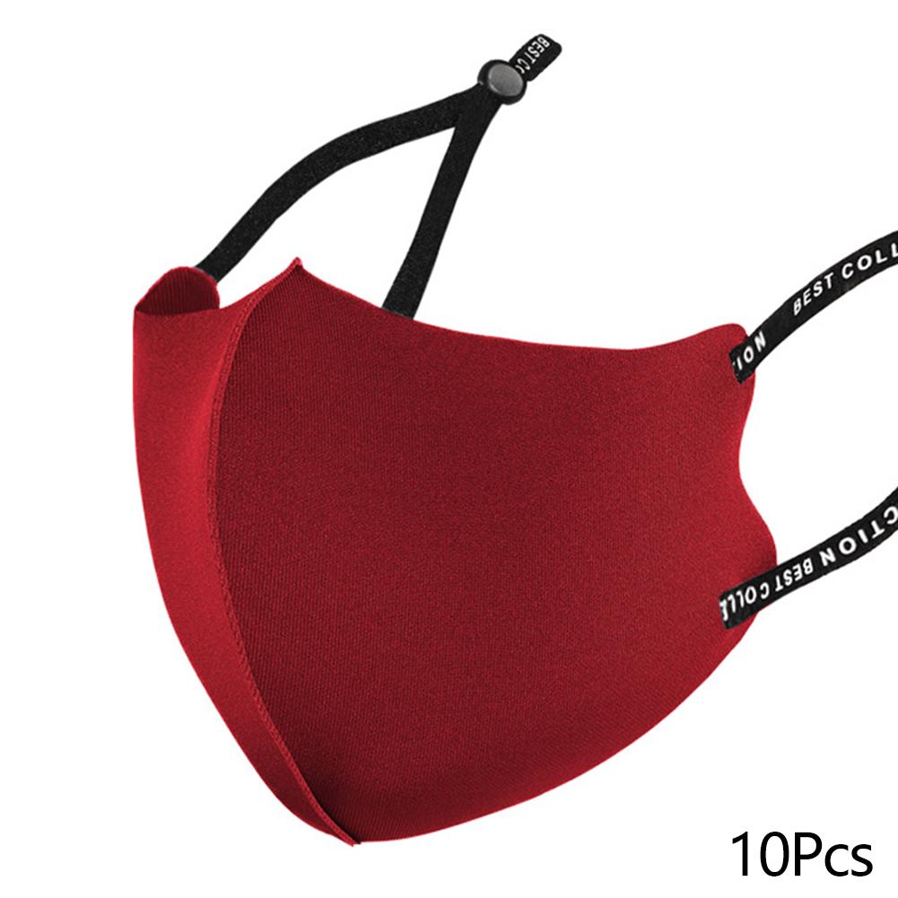 

10 шт./пакет 3D Стираемая Регулируемая Пылезащитная Дышащая Вязаная Маска из Ледяного Хлопка Солнцезащитная Маска от Смога Многоразовая Маска для Лица Унисекс Маски со Звездами