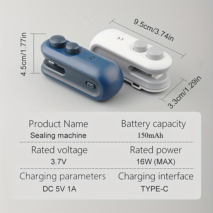 Portable Magnetic USB Rechargeable Sealing Machine, Built-in Battery, Manual Press-type Plastic Sealing Machine, USB Mini Sealing Machine