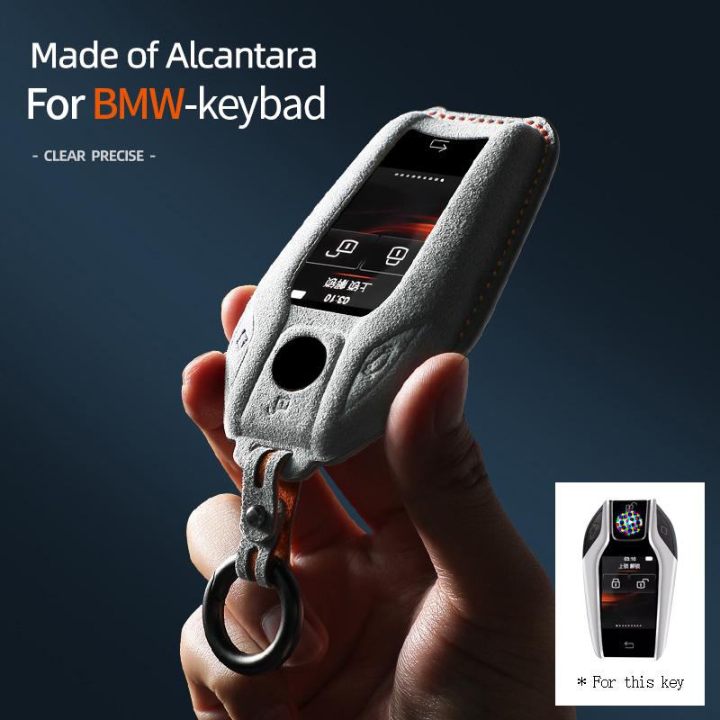 Alcantara For Bmw 1 3 5 7 Series X1 X3 X5 X6 X7 F30 G20 F34 f31 G30 G01 F15 G05 I3 Car Key Case Remote Suede Keychain Cover