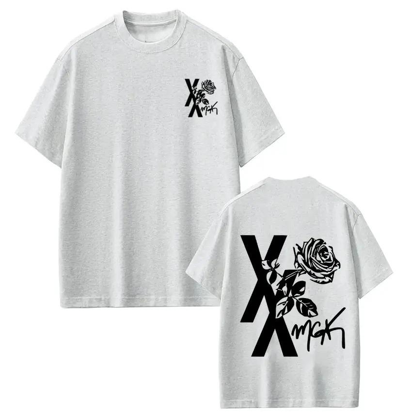 Camiseta de Moda Hip Hop Unisex para Mujer Camiseta con Estampado del Tour 2026 Lost Americana de MGK Manga Corta Holgada Casual Camisetas de Algodón Oversize