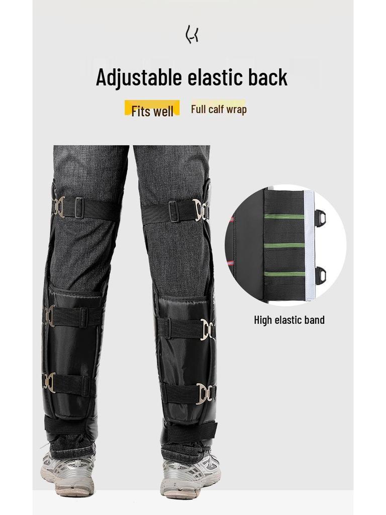 Windproof & Coldproof Electric Motorcycle Knee Pads - Warm, Rainproof, Adjustable, Unisex PU Leg Warmers for Winter Riding