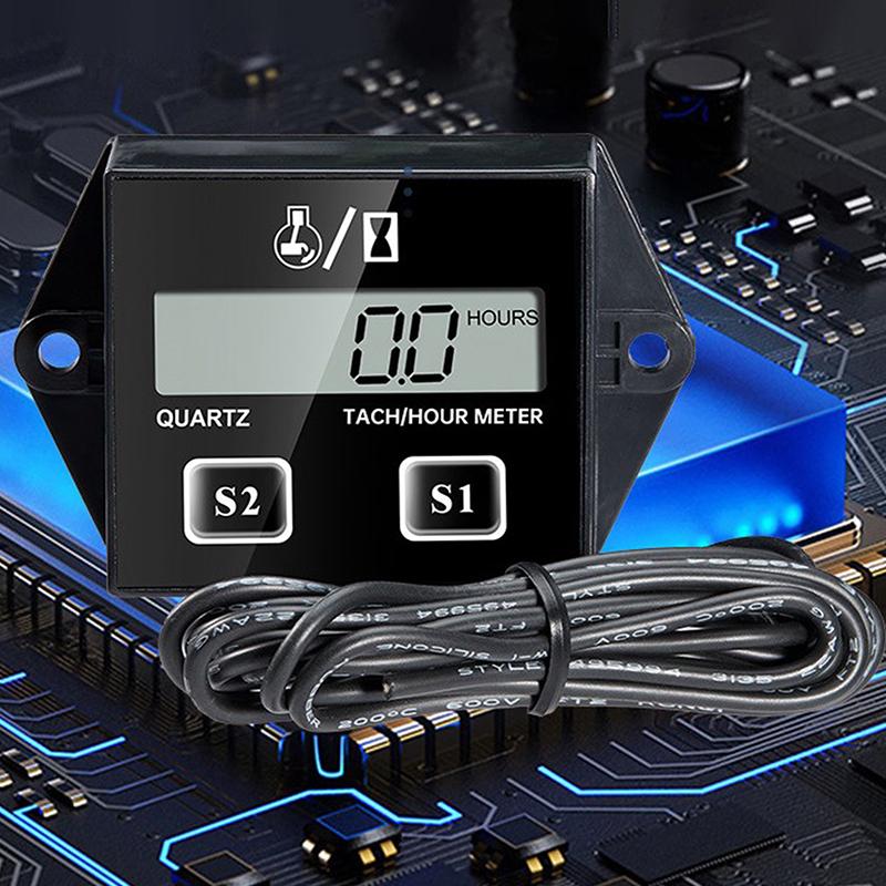 Resetable Waterproof Digital Display Engine Tach Hour Meter Tachometer Gauge Engine Rpm Lcd Display Digital Engine Tachometer