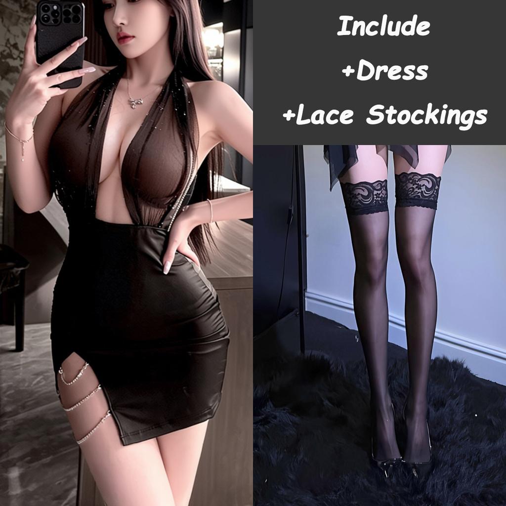 New Sexy Women's Lingerie Sexy Spicy Girl Tight Fitting Hip Hugging Skirt Uniform Set Pajamas Sexy Women's Nightclub Party SetGood Product