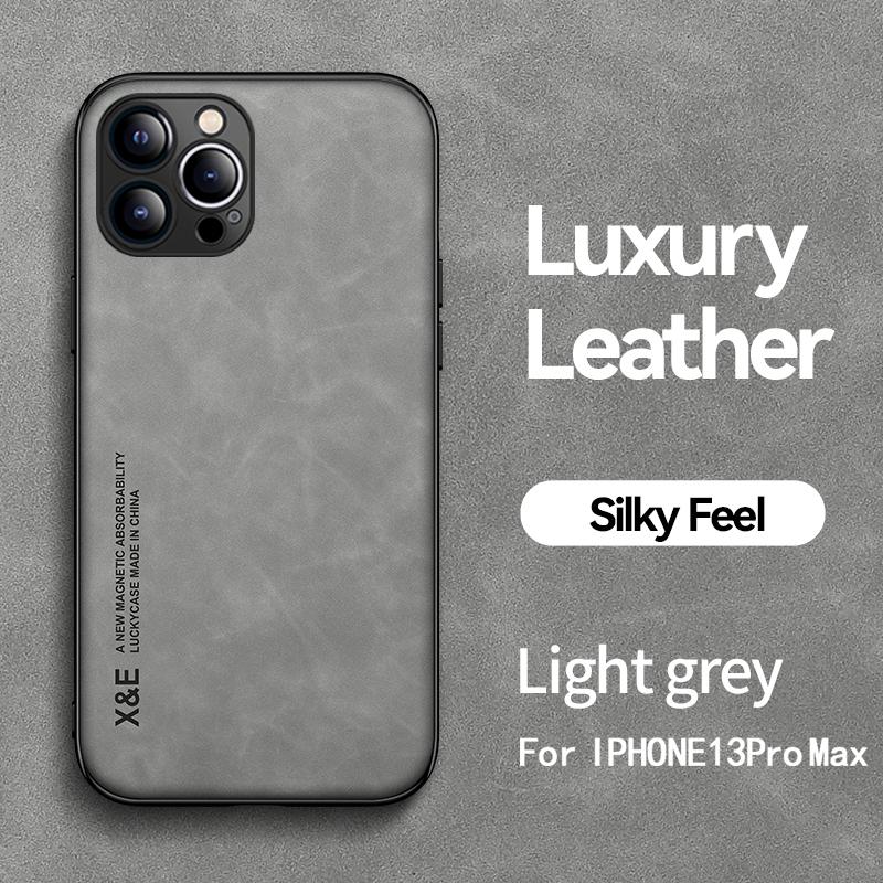 Pro iPhone 13 12 11 Pro Max Case Magnetický držák do auta Pouzdro na telefon Pro iPhone XR X XS Max 7 8 Plus Texture Kožený zadní kryt