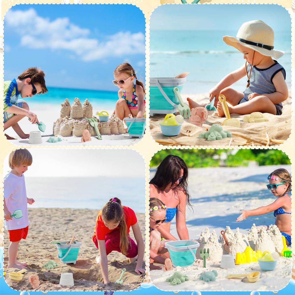 Fun Shovel Molds Beach Bucket Toys Set Portable Durable Beach Sand Water Game Toys for Baby Outdoor Beach Park Toys