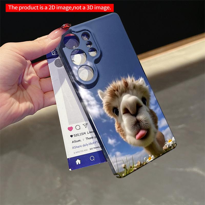 2DFlat Samsung Phone Case Alpaca In Field of Daisies Under Blue Sky Applicable To Galaxy S22 S23 S24 S25ULTRA S26 A12 A13 A14 A15 A16