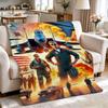 Top Gun Style Fighter Jet Pilot Poster Pattern Theme Flannel Blanket Skinfriendly Warm Throw Blanket For Living Room Office Nap Home Party Decor