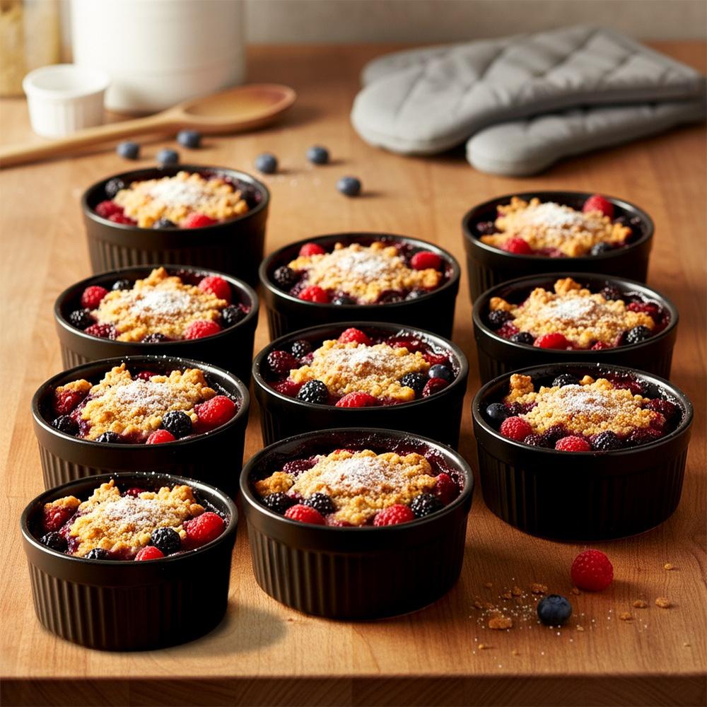 Black Porcelain Baking Bowls 260 Ml 10 Pcs.
