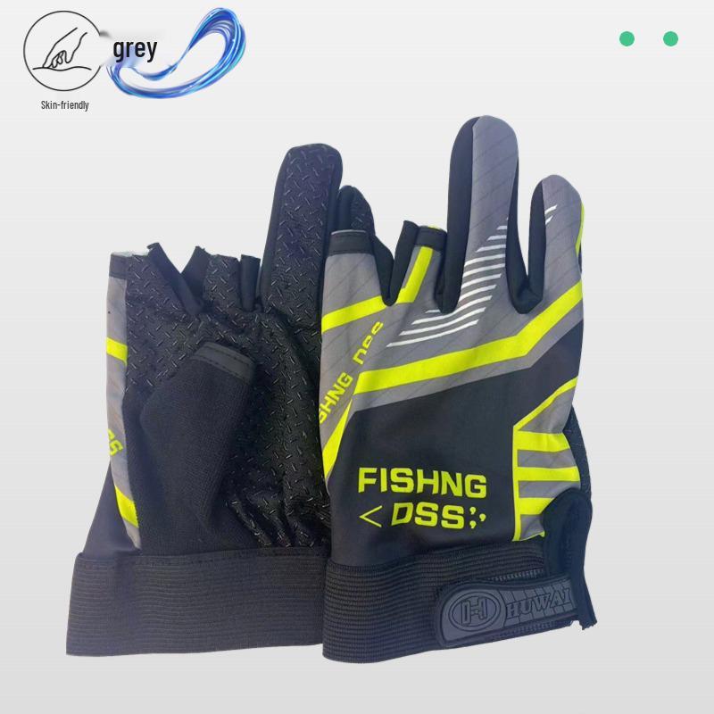 Quick-Dry Sun Protection Fishing Gloves, Three-Fingerless, Breathable & Anti-Prick for Outdoor Sea & Fly Fishing