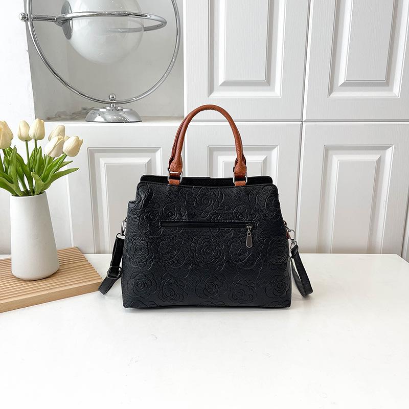 Handbag Outdoor Crossbody Large Capacity Viral Same Style Embossed Shoulder Bag Women Bag PU Soft Leather Texture