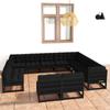 Day and Night - Day and Night 12-piece Garden Furniture Set with Black Pine Wood Cushions