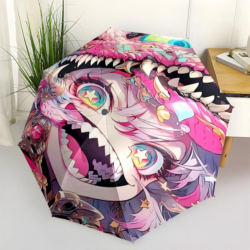 

1pc Dragon Head Automatic Opening Folding Umbrella with Star Eyes, Outdoor for Fans, Travelers, Everyday Use, Festive Gift.R040