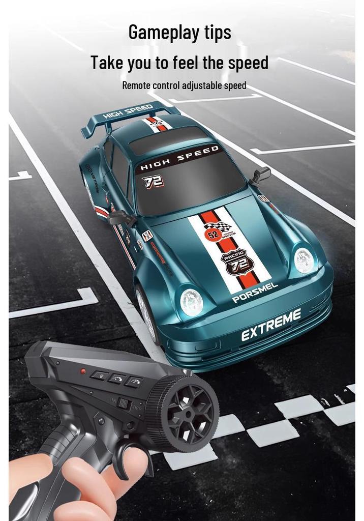 2.4G High-Speed Remote Control Drift Racing Car: Rechargeable, Four-Wheel Drive, Electric Sports Model for Kids.