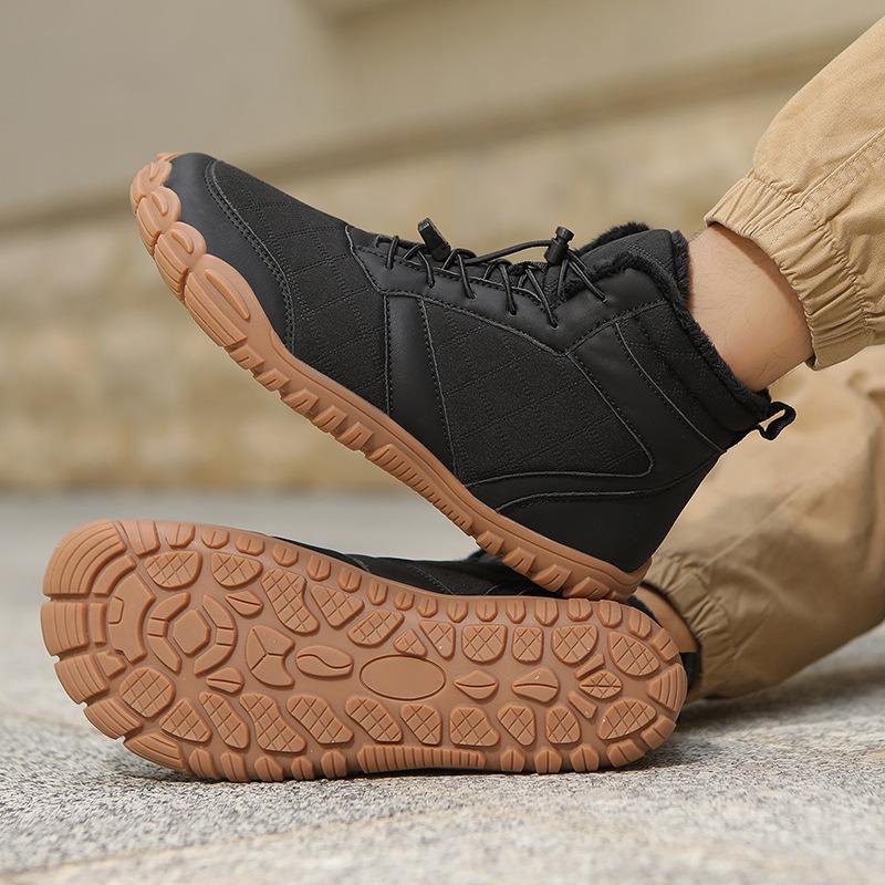 Men's and women's soft elastic winter warm cold padded snow boots thick-soled non-slip wear-resistant outdoor leisure sports five fingers cotton boots