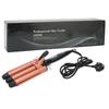 LCD 3 Barrel Hair Curling Iron Temperature Adjustable Household Portable Hair Curler 25mmUK Plug