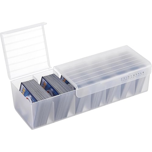 siawadeky Card Case with Dividers, Classified Storage, Large Capacity Card Box with Lid, Collection Box, Horizontal Loading, Holds Over 500 Trading Ca