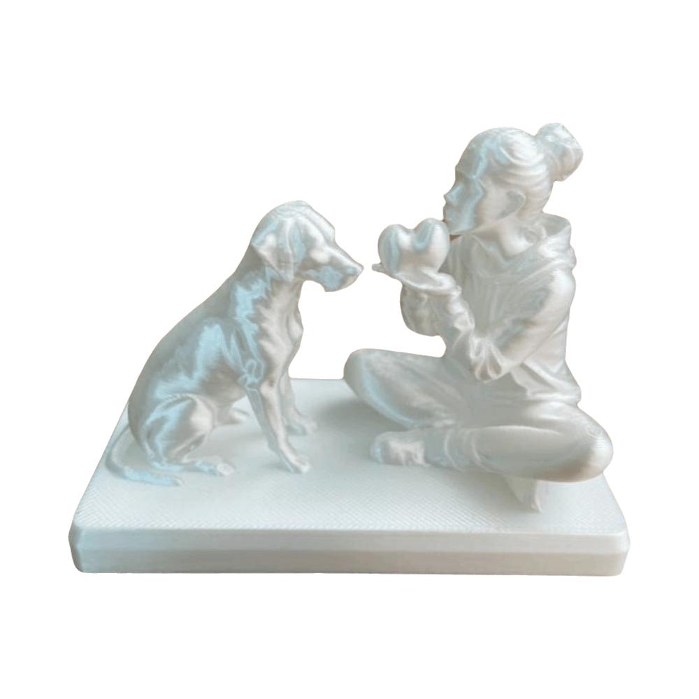 3D Printed Cat Dog Figurine Creative Canine Statues Crafts Desktop Ornaments Christmas Gift