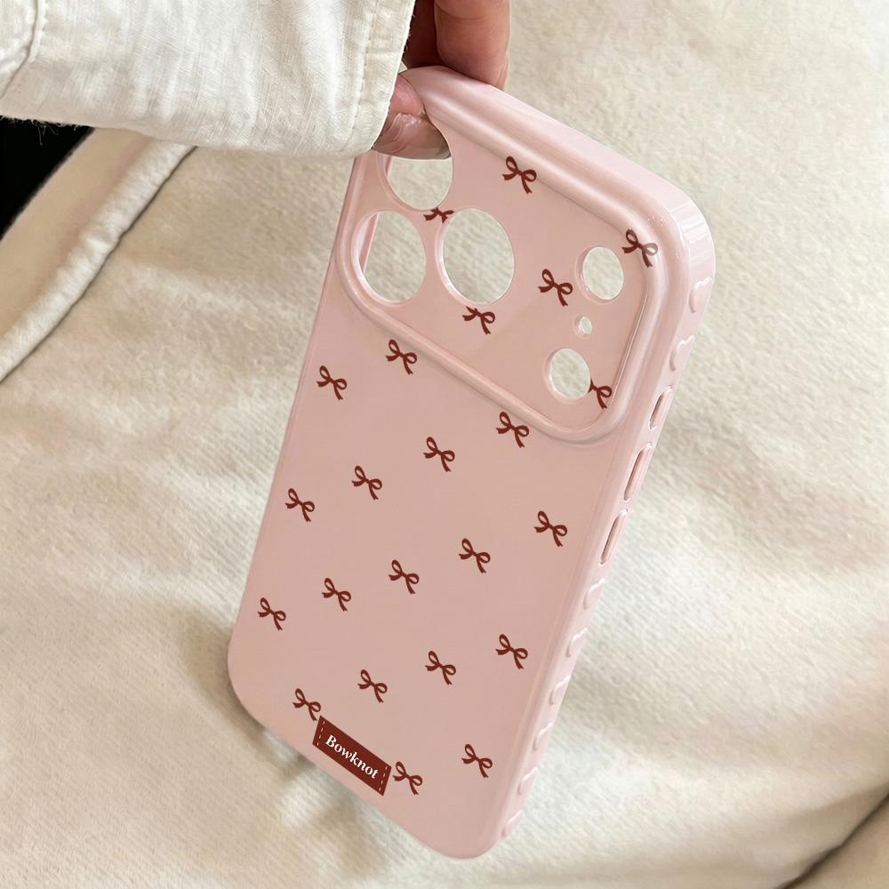 Sweet Bowknot Phone Case For iPhone 17 Pro Max Case For iPhone 16 15 14 13 12 Pro Max 11 Silicone Shockproof TPU Bumper Cover