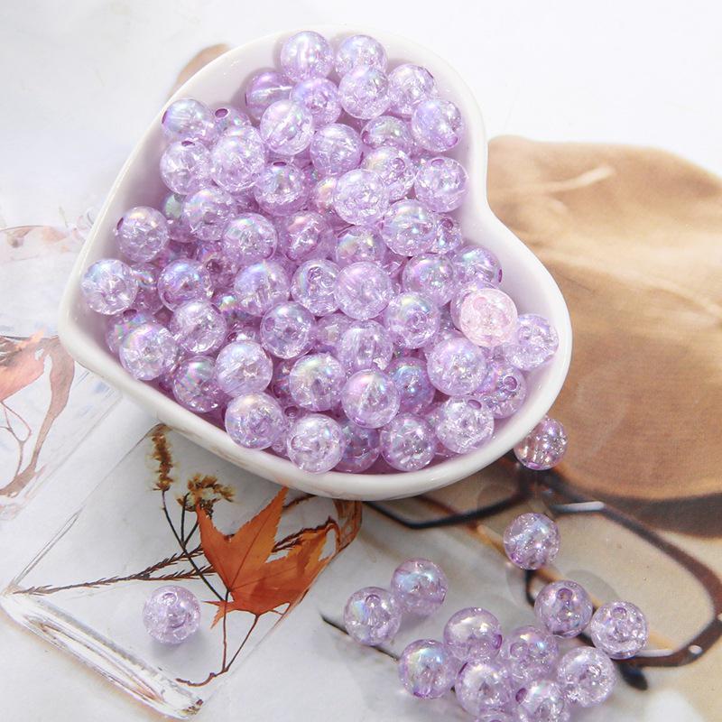 Acrylic AB Crushed Flower Bubble Round Beads for DIY Bracelet Jewelry Making