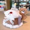 Plush Bear Cake Decor Toy With Soft Short Plush For Birthday Celebrations