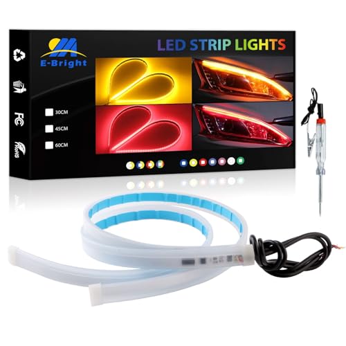 

Послідовний світлодіодний стрічковий ліхтар покажчика повороту для автомобілів, денне ходове світло, ультратонкий, червоний/жовтий, 2 кольори, перемикається, різається, 12 В, вода