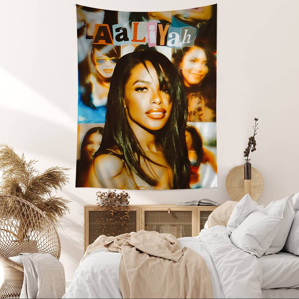 Singer Aaaliyah Hanging Bohemian Tapestry Hanging Tarot Hippie Wall Rugs Dorm Japanese Tapestry