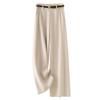 Beige Women's Wide-Leg High-Waist Draping Trousers - 2025 Spring/Summer Collection