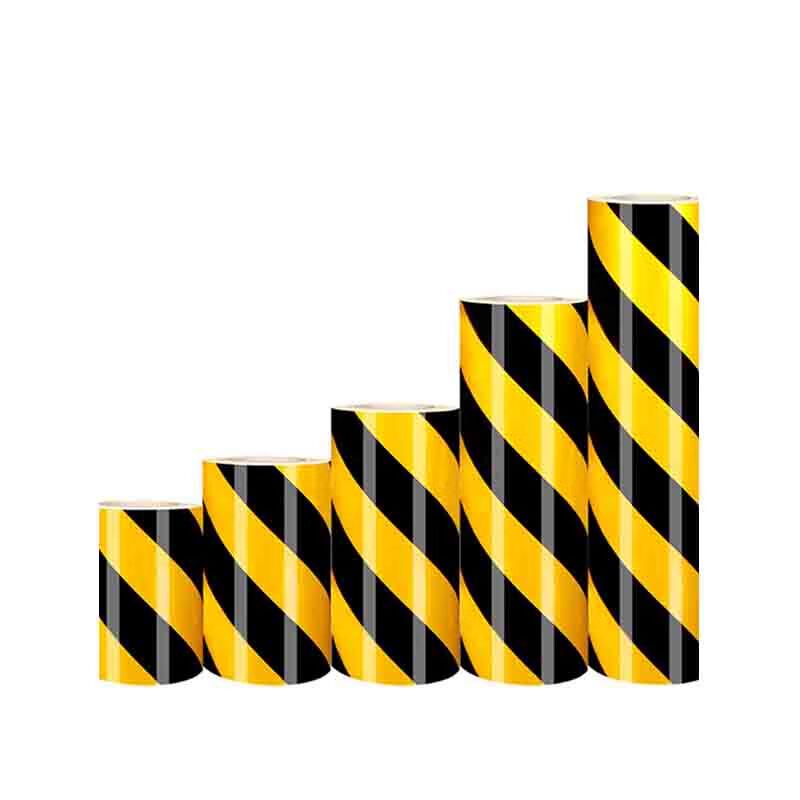 Black and Yellow Twill Reflective Warning Tape