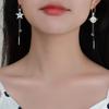 Nouvelles Boucles d'Oreilles Longues Asymétriques à Franges Pentagramme pour Femmes Exquises Boucles d'Oreilles Planète Strass Bijoux de Mariage Fête