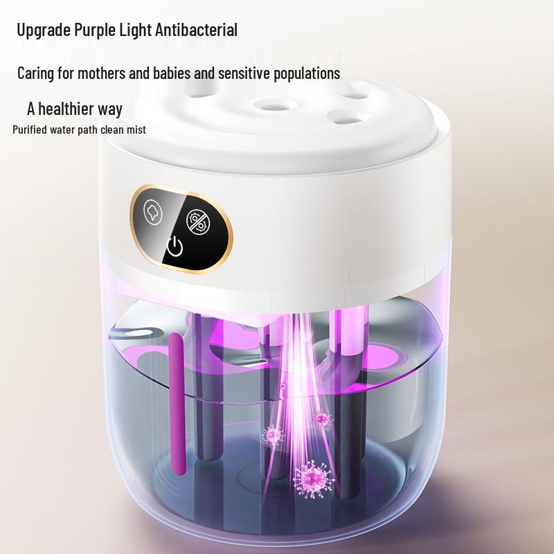 Ultraviolet Antibacterial Rechargeable Humidifier: Silent, Large-Mist, Ideal for Bedrooms & Safe for Pregnant Women & Babies.
