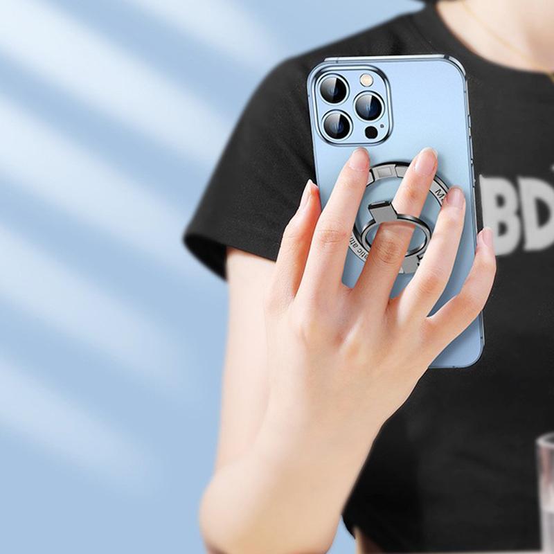 Foldable Magnetic Kickstand Zinc Alloy Phone Finger Ring Holder Stand