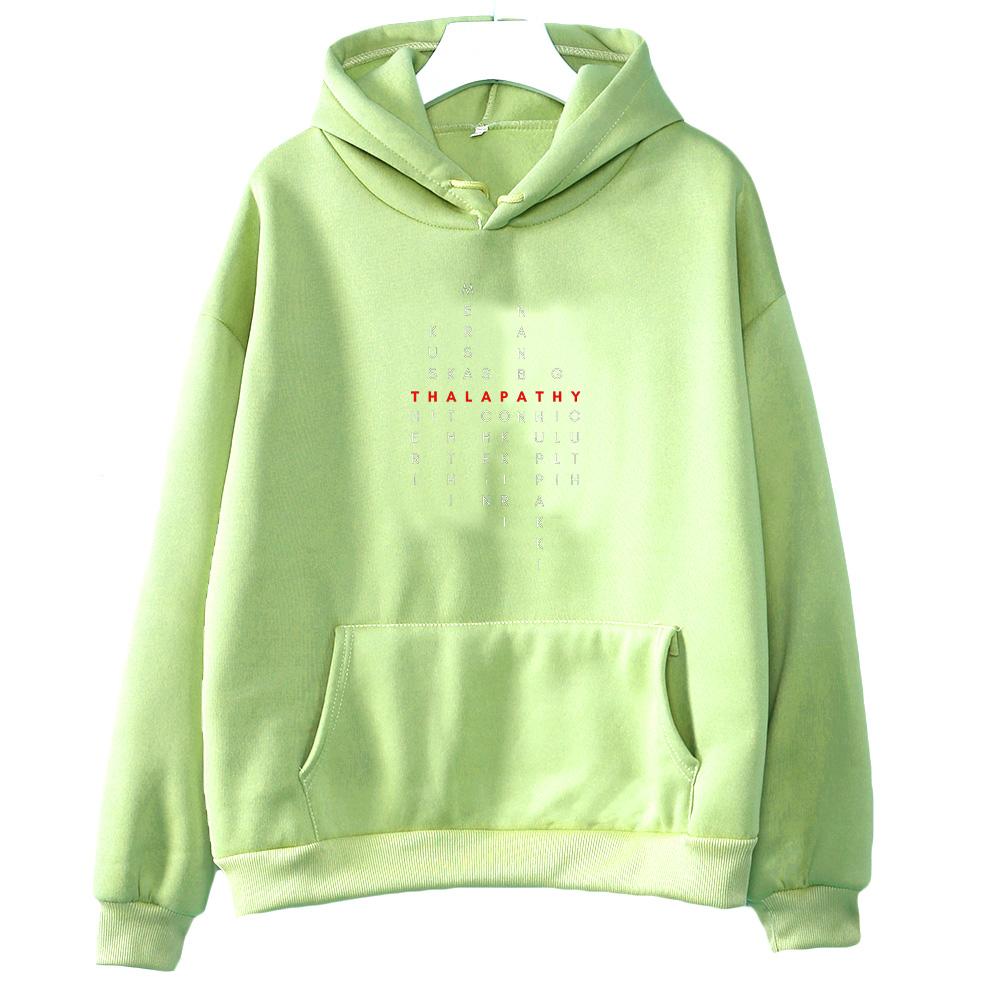 

Thalapathy Vijay Tamil Movie Titles Red Classic Hoodies Vijay Merch Clothing Unisex Long Sleeve Sweatshirts Loose Casual Hoody XL світло-зелений колір
