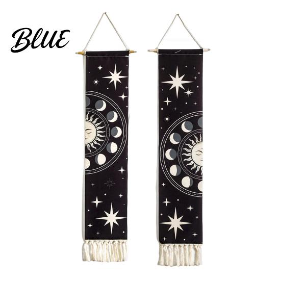 Bohemian Style Wall Star Prints Cotton with Tapestry Soft Hanging Fringed Sun Moon Unique Art