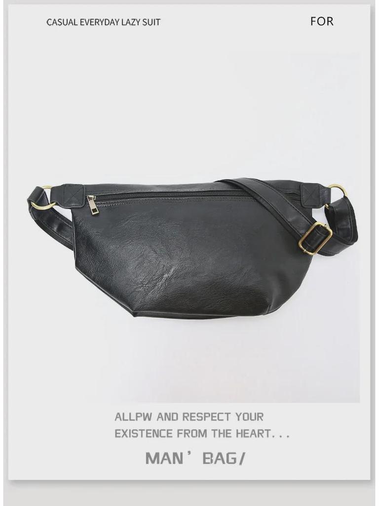 Geantă de piept coreeană pentru bărbați 2024: Geantă Crossbody & de Talie la Modă, de Mare Capacitate