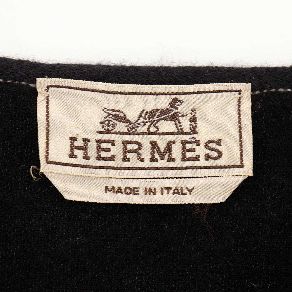 HERMES Zip up cardigan black cashmere/cotton Women Used