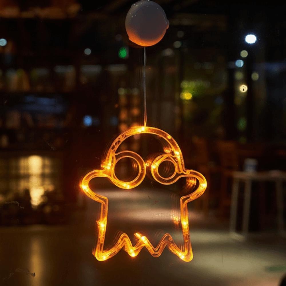 LED Powered Halloween Suction Cup Light Glowing Effect Orange Color Pendant Hanging Lights Hanging Design Suction Cup Mount