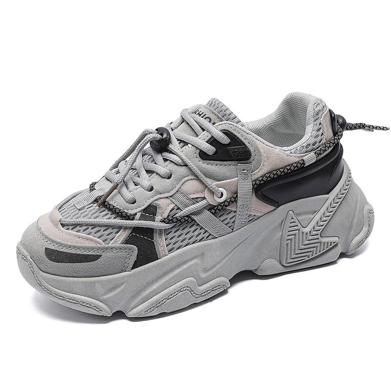 Fashion Round Foot Big Sole Shoes Women Stylish Loafers Female Tennis Rainbow Sneakers Sport High-level High-level Top Comfort
