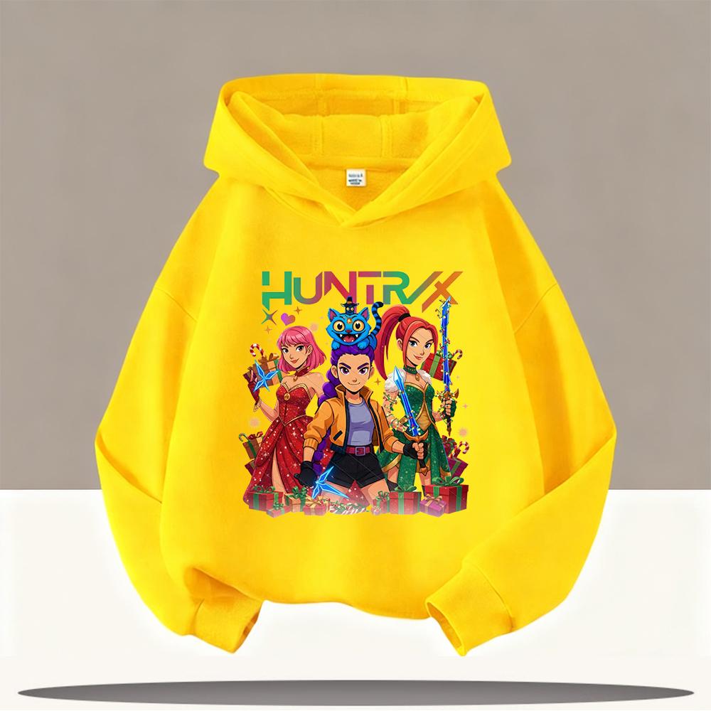 KPop Demon Hunters Autumn Kids Hoodie Cartoon Character Boys Girls Casual Christmas Present Comfy Hoodie
