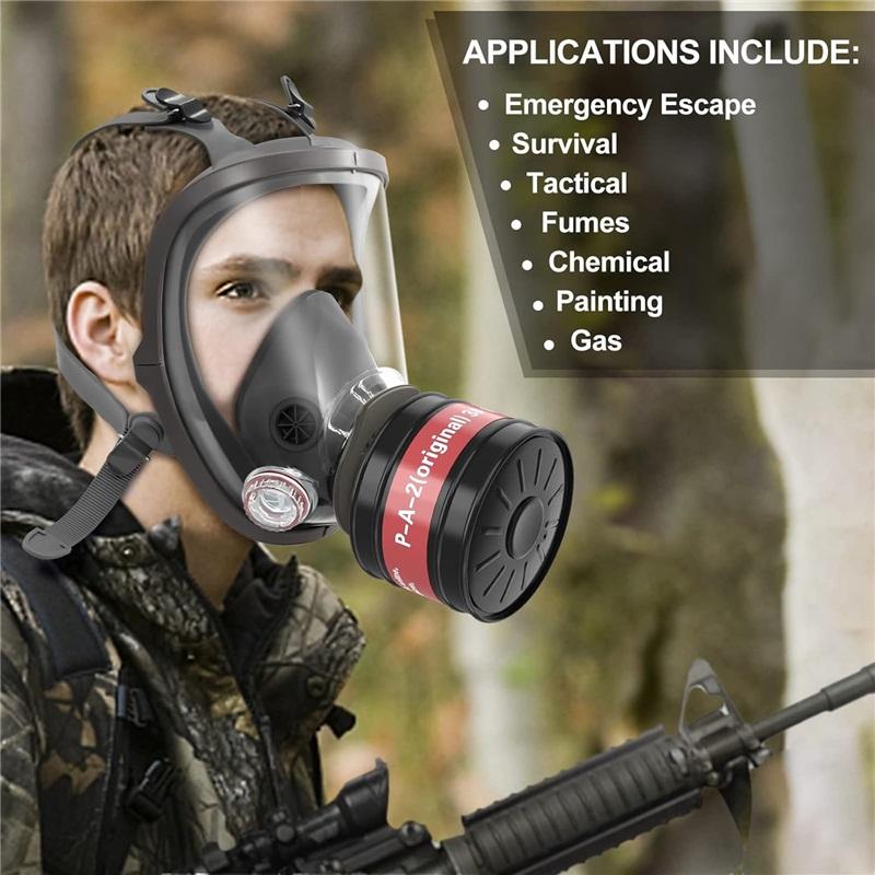 40mm Gas Mask Filters, Single Gas Mask Filter for Gas Mask, 40mm Activated Carbon Filter Against Vapors, Dust, Paint, Spray, Welding