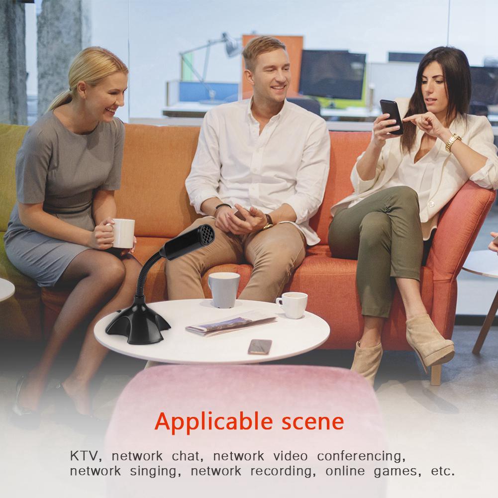 Mini Condenser USB 2.0 Microphone Flexible Desktop Stand Mic for PC Laptop