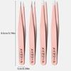 4 piece set of stainless steel tweezers, suitable for eyebrow trimming, hair removal, debris cleaning, and blackhead treatment