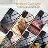 Case For Samsung Galaxy A72 Painted Tempered Glass Phone Cover For Samsung A72 A 72 5G A726B A725F Cases Silicone Bumper Coque